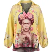 Key Largo Blus 'GALLERY' beige / gul / grå / rosa