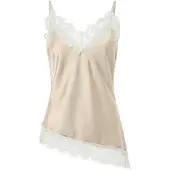 Pieces Topp 'PCJESSA' greige / vit
