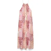 Vero Moda Sommarklänning 'VMCILLE HILDA' ecru / persika / ljusrosa / burgunder