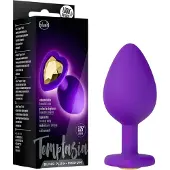 Temptasia M - analdildo med hjärtform och guldfärgad sten - lila - medium