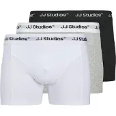 Jack & Jones Boxershorts 'JACSOHO' gråmelerad / svart / vit