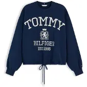 Tommy Hilfiger Crest Logo Drawstring Hem Relaxed Sweatshirt