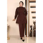 Turkishsouq Stripe Detailed Kostym Brun
