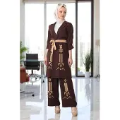 Turkishsouq Broderad Detailed Kostym Brun