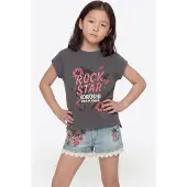 KOROSHI T-shirt antracit / fuchsia