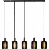 Lucide Glas pendellampa Lambres, dimbar, Svart, Vardagsrum / matsal, Glas, Pendellampa