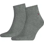 Tommy Hilfiger Strumpor - 2-pack - Kvartal - Gråmelerad - - 43/46 - Strumpor