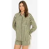 LASCANA Kort pyjamas guld / pastellgrön / mörkgrön