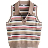 Next Broderad topp mörkbeige / marinblå / röd / vit