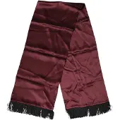 Dolce&Gabbana Mörkröd Silkesatin Fransen Halsduk