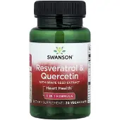 Swanson Health , Resveratrol & Quercetin med Grapefruktextrakt, 30 Veggie Kapslar