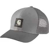 Carhartt Twill Mesh-Back Logo Patch Cap Asphalt
