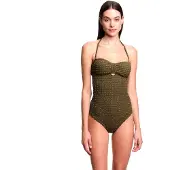 Emporio Armani för kvinnor. EW003297_AF20247 Olivia grön baddräkt (M), Strandkläder, Polyester