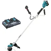 Makita DUR368APT2, 2-i-1 röjsåg och grästrimmer, 35 cm, Blad och nylonlina, U-format handtag, 6500 RPM, Grön