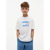 Tommy Hilfiger T-shirt 'Flag Graffiti' blå / orange / vit
