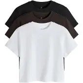 The Set T-shirt mörkbrun / svart / vit