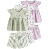 Next Pyjamas ljusgrön / syrén / knallröd / vit