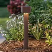 Arcchio LED pollare Milten , Brun / rost, Aluminium / grå / zink, Modern, LED-utomhuslampa