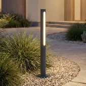LINDBY LED pollare Liravel , Svart, Aluminium / grå / zink, Modern, LED-utomhuslampa
