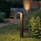 PRIOS LED-väglampa Tarlson, rund, antracit, sensor Tarlson, Svart, Syntetmaterial, Modern