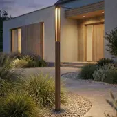 LINDBY LED pollare Fjorya , Brun / rost, Aluminium / grå / zink, Modern, LED-utomhuslampa