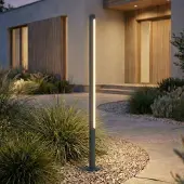 LINDBY LED pollare Liravel , Svart, Aluminium / grå / zink, Modern, LED-utomhuslampa