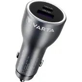 Varta - Strömadapter för bil - 45 Watt - 3 A - QC, PD - 2 utdatakontakter (USB, 24 pin USB-C)