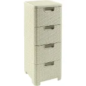Curver hylla med 4 lådor STYLE creme