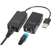 Digitus USB 2.0, PC, Mus, Nätverk, Laptop, Tangentbord / Mus Adapter [1x USB 2.0 A hona, USB 2.0 A hane - 2x RJ45 hona, RJ45 hona 8p8c] DA-70141 20.00 cm