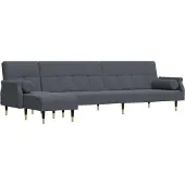 vidaXL L-formad soffa mörkgrå 271x140x70 cm sammet
