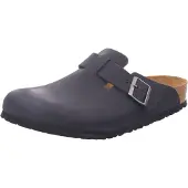 Birkenstock unisex. 59461 Lädertofflor Boston (Normal passform) svart (45), Hud, Karta, Ingen, Casual