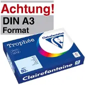 Clairefontaine 80g A3 papper | azurblå | 1881PC | 500 ark [5,2kg]