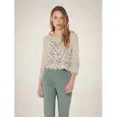 ONLY Tröja 'New Sun' beige / vit