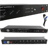Light4me XSPLIT 2x4 DMX-splitter 8-kanalig rack 19 1U (två driftlägen)