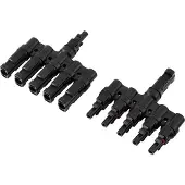 TRU COMPONENTS 5 gånger PV-grenkontaktset TC-13805804 Svart Innehåll: 2 st