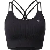 ICANIWILL Ribbed Define Seamless Sports Bra, Black