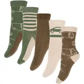 Minymo Strumpor - 5-pack - Cocoa Brown - - 15/18 - Strumpor