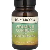 Dr. Mercola , Vitamin B Komplex med Benfotiamin, 60 Kapslar