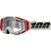100% Racecraft SUEZ skidglasögon, klar anti-fog lins + 10 remmar (NEW)