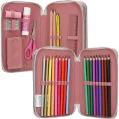 TOPModel - Double Pencil Case DOTS - Rosé