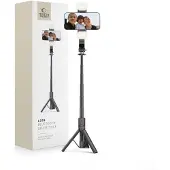 Tech-Protect L05S Bluetooth Selfie Stick med stativ upp till 105 cm med LED-lampa - Svart