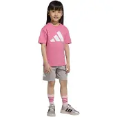Adidas Träningsdräkt 'ESSENTIALS T-SHIRT' grå / ljusrosa / vit
