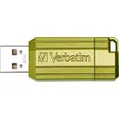 Verbatim USB DRIVE 2.0 PINSTRIPE USB-minne 64 GB Eucalyptus, Grön 49964 USB 2.0
