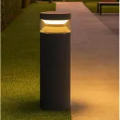 Ideal Lux LED pollare Boeing, Aluminium / grå / zink, Metall, LED-utomhuslampa