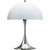 Louis Poulsen LED bordslampa Panthella 250, dimbar, Förkromad / silver, Vardagsrum / matsal, Syntetmaterial, Modern, LED-bordslampa