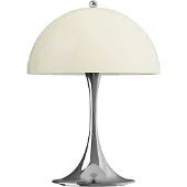 Louis Poulsen LED bordslampa Panthella 250, dimbar, Förkromad / silver, Vardagsrum / matsal, Syntetmaterial, Modern, LED-bordslampa