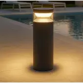 Ideal Lux LED pollare Boeing, Svart, Metall, LED-utomhuslampa