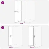 vidaXL Walk-In duschvägg Svart 100 x 6,5 x 190 cm