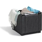 Allibert Mörkgrå Syntetisk Harpiks Pouffe av KETER - 42 x 42 x 39 cm