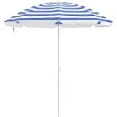 vidaXL Badparasol Blå och vit 161 x 193 cm Polyester